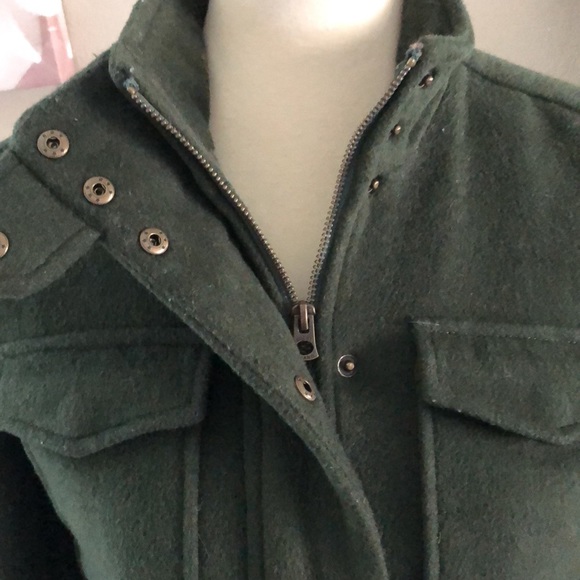 Lucky Brand Olive Green Military Style Field Jacket Wool Blend - Picture 3 of 15